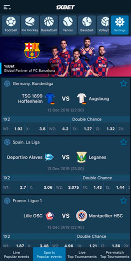 Download 1XBET app for iOS